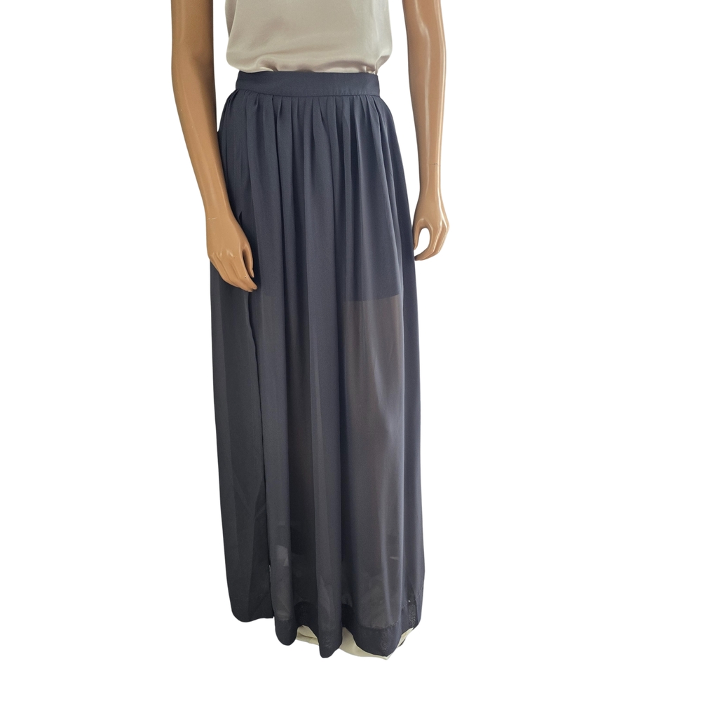Venus Gray Maxi Women's Skirt With Two Slits